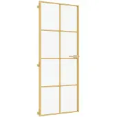 vidaXL Innentür Schlank Golden 93x201,5 cm Hartglas und Aluminium