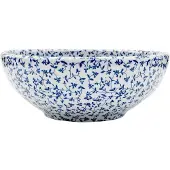 vidaXL Aufsatzwaschbecken Weiß und Blau Rund Ø41x14 cm Keramik