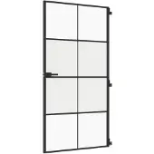vidaXL Innentür Schlank Schwarz 102,5x201,5 cm Hartglas & Aluminium
