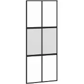 vidaXL Schiebetür Schwarz 90x205 cm Hartglas und Aluminium