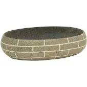 vidaXL Aufsatzwaschbecken Mehrfarbig Oval 59x40x15 cm Keramik