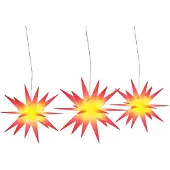 vidaXL LED-Weihnachtssterne 3 Stk. Faltbar Rot