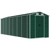 vidaXL Gerätehaus Grün 191x640x198 cm Verzinkter Stahl