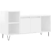 vidaXL TV-Schrank Hochglanz-Weiß 100x35x55 cm Holzwerkstoff