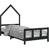 vidaXL Kinderbett Schwarz 90x190 cm Massivholz Kiefer