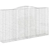 vidaXL Gabione mit Hochbogen 400x50x220/240 cm Verzinktes Eisen
