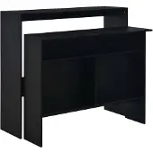 vidaXL Bartisch mit 2 Tischplatten Schwarz 130x40x120 cm