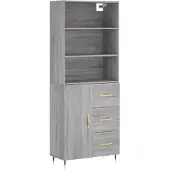 vidaXL Highboard Grau Sonoma 69,5x34x180 cm Holzwerkstoff