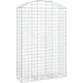 vidaXL Gabione mit Hochbogen 150x50x220/240 cm Verzinktes Eisen
