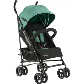 Kikkaboo Kinderwagen Käfer, Stahlrahmen, Korb, abnehmbare Vorderräder, Fußstütze türkis