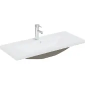vidaXL Einbauwaschbecken mit Wasserhahn 91x39x18 cm Keramik Weiß