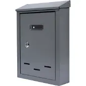 VOREL Briefkasten mit 2 Tasten - graphit - 285x200x60 mm