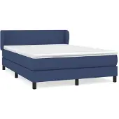 vidaXL Boxspringbett mit Matratze Blau 140x190 cm Stoff