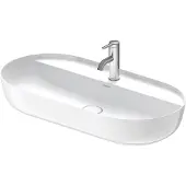 Duravit Luv Aufsatzbecken 80x40cm, ohne Überlauf, mit Hahnlochbank, 1 Hahnloch, geschliffen, 0380800000, Farbe: Weiß Hochglanz