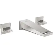 GROHE 3-Loch-Waschtischbatterie Allure Brilliant 20628, Wandmontage, Fertigmontageset für 29 025 002, Ausladung 161 mm, supersteel
