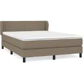vidaXL Boxspringbett mit Matratze Taupe 140x200 cm Stoff