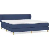 vidaXL Boxspringbett mit Matratze Blau 180x200 cm Stoff