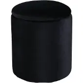 Venture Home | Pouf Gia Samt Schwarz Samt 32x32x40 cm | NADUVI