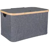 House Nordic | Aufbewahrungskorb Noto Grau Polyester 45x30x25 cm | NADUVI