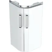 Geberit Eck-Handwaschbeckenunterschrank Renova Compact 42,5x60,4x33cm, 2 Türen, weiß hochglanz