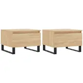 vidaXL Couchtische 2 Stk. Sonoma-Eiche 50x46x35 cm Holzwerkstoff
