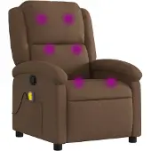 vidaXL Massagesessel Braun Stoff
