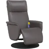vidaXL Massagesessel mit Fußteil Grau Kunstleder