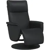 vidaXL Relaxsessel mit Fußteil Schwarz Kunstleder