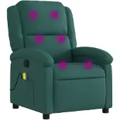 vidaXL Massagesessel Dunkelgrün Stoff