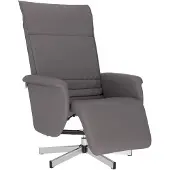 vidaXL Relaxsessel mit Fußteil Grau Kunstleder