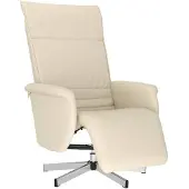 vidaXL Relaxsessel mit Fußteil Creme Kunstleder