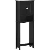 vidaXL Toilettenschrank BERG Schwarz 60x27x164,5 cm Massivholz