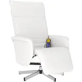 vidaXL Massagesessel mit Fußteil Weiß Kunstleder
