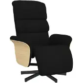 vidaXL Relaxsessel mit Fußteil Schwarz Stoff