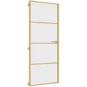 vidaXL Innentür Schlank Golden 83x201,5 cm Hartglas und Aluminium