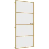 vidaXL Innentür Schlank Golden 93x201,5 cm Hartglas und Aluminium