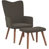 vidaXL Relaxsessel mit Hocker Dunkelgrau Samt