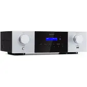 Auna AMP-4000 DAB Hifi-Stereo-Verstärker DAB+-Radio USB Fernbedienung LED-Display Silber-Metallic