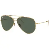 Ray-Ban RBR0101S AVIATOR REVERSE Unisex-Sonnenbrille Vollrand Pilot Metall-Gestell, gold