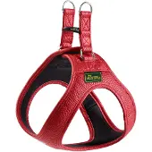 Hunter Hundegeschirr Love, Rindsleder, atmungsaktive Mesh-Polsterung, rot, Größe S