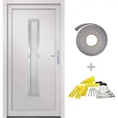 vidaXL Haustür Weiß 98x190 cm PVC