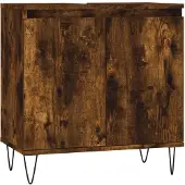 The Living Store Badschrank Räuchereiche 58x33x60 cm Holzwerkstoff