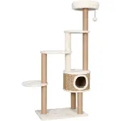The Living Store Katzen-Kratzbaum mit m Kissen 148 cm Seegras