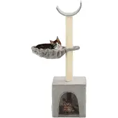 The Living Store Katzen-Kratzbaum mit Sisal-Kratzsäulen 105 cm Grau