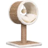 The Living Store Katzen-Kratzbaum mit Tunnel und Spielzeug 56 cm Seegras