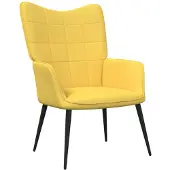 The Living Store Relaxsessel mit Hocker Senfgelb Stoff