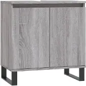The Living Store Badschrank Grau Sonoma 58x33x60 cm Holzwerkstoff