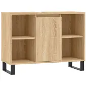 The Living Store Badschrank Sonoma-Eiche 80x33x60 cm Holzwerkstoff