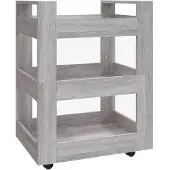 The Living Store Küchenwagen Grau Sonoma 60x45x80 cm Holzwerkstoff