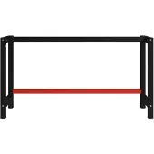 The Living Store Werkbankgestell Metall 150x57x79 cm Schwarz und Rot